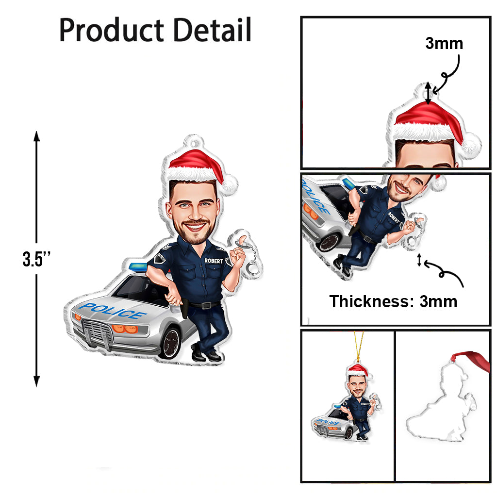 Serve And Protect - Personalized Police Officer Transparent Ornament