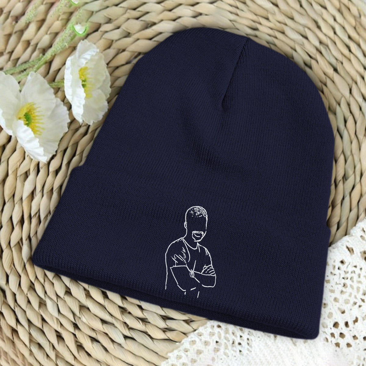Bonnet brodé personnalisé avec photo - Bonnet brodé pour fils