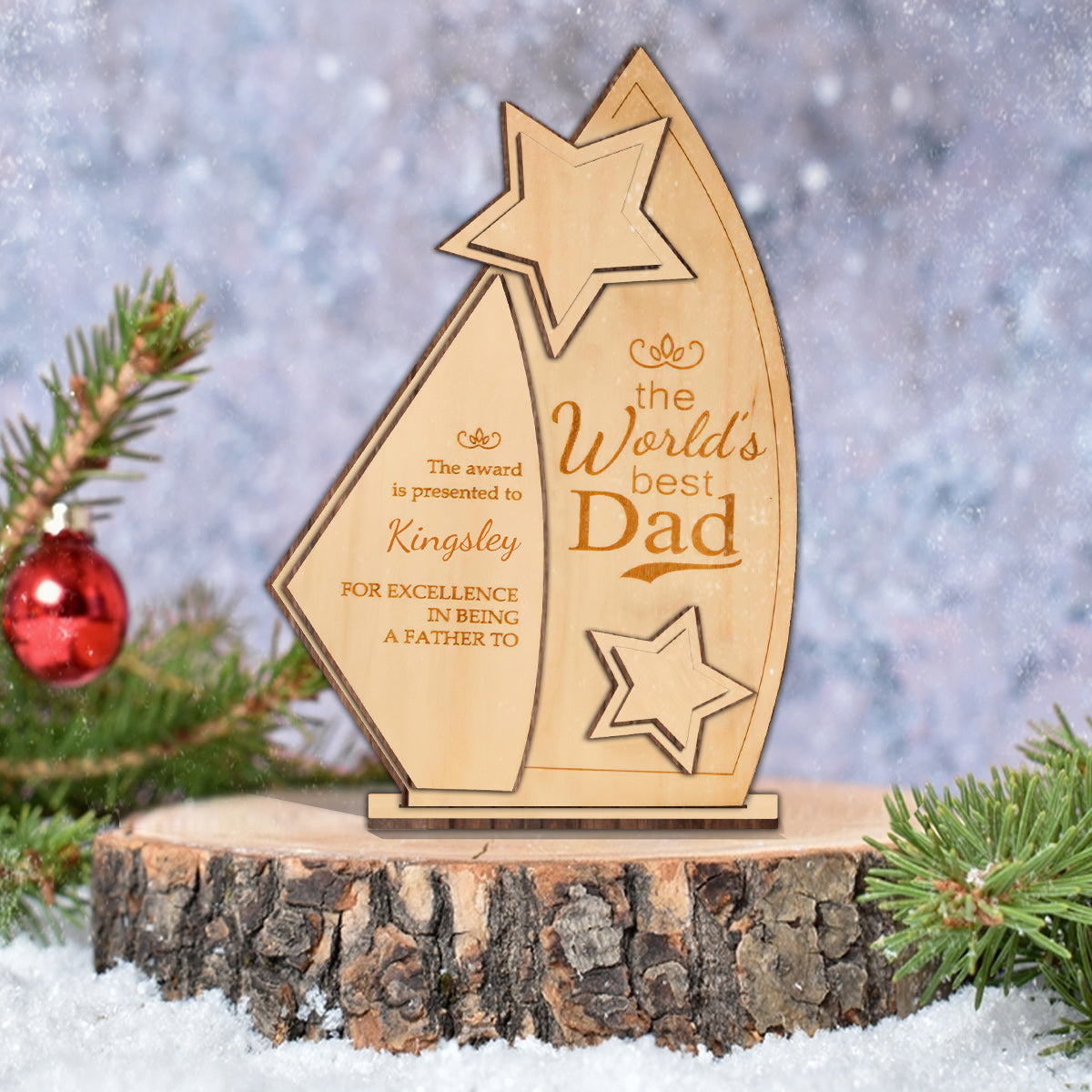 Dad's Trophy - Personalized Father 3 Layered Big Freestanding