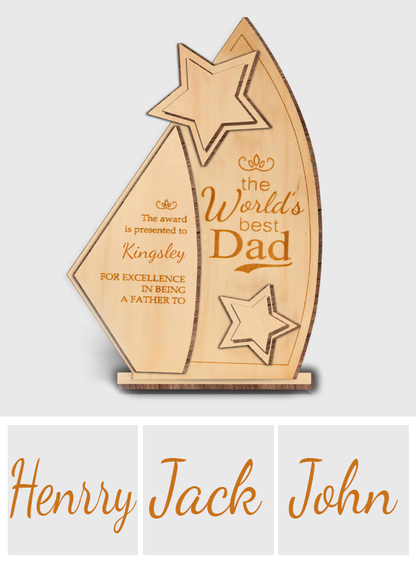 Dad's Trophy - Personalized Father 3 Layered Big Freestanding