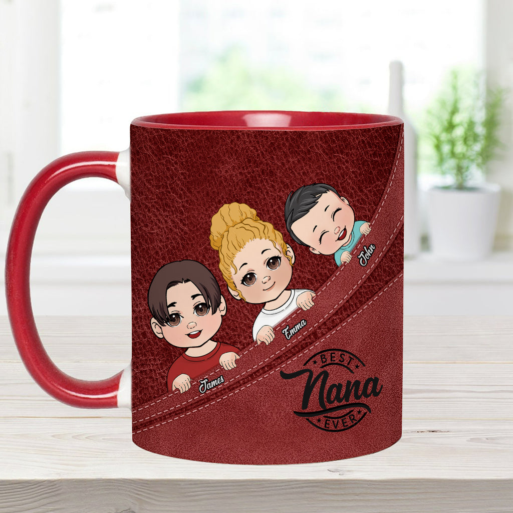 Best Grandma / Grandpa / Dad / Mom Ever - Personalized Grandma Accent Mug