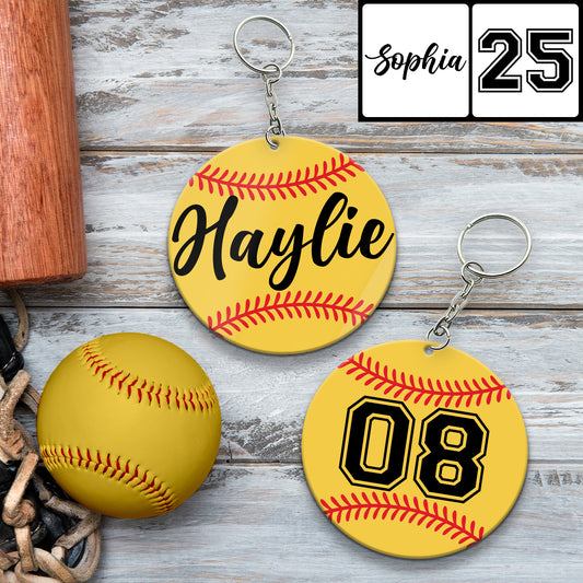 Baseball-Fan? – Personalisierter Softball-Schlüsselanhänger