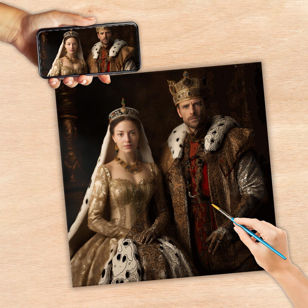 Royal Couple - Personalized Couple Paint By Numbers Kit