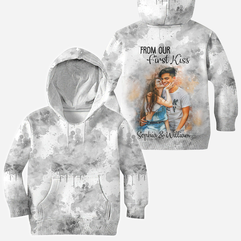 Watercolor Couple - Personalized Couple All Over Shirt