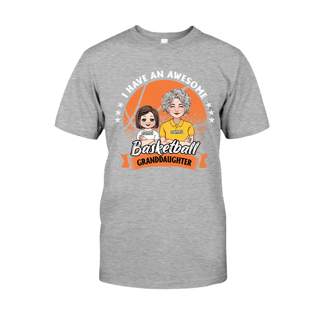 Awesome Basketball Granddaughter - Personalized Basketball T-shirt And Hoodie