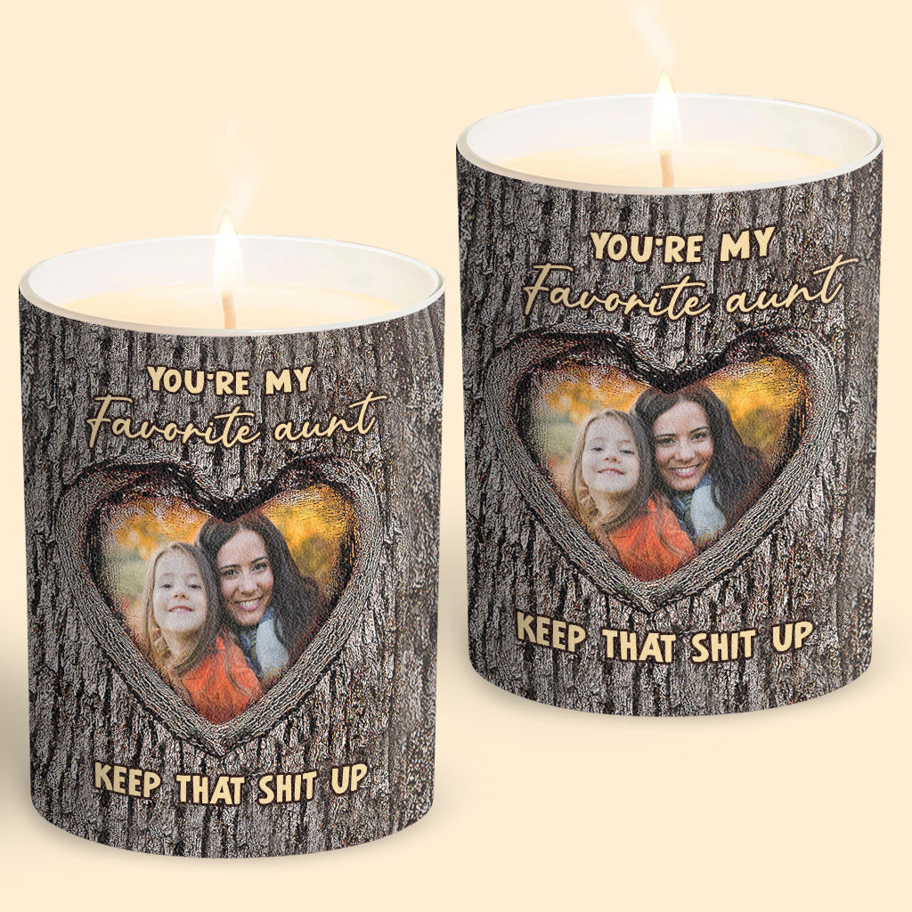 Tu es ma tante préférée - Cadeau pour tante - Bougie personnalisée avec couvercle en bois