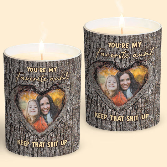 Du bist meine Lieblingstante – Geschenk für Tante – Personalisierte Kerze mit Holzdeckel