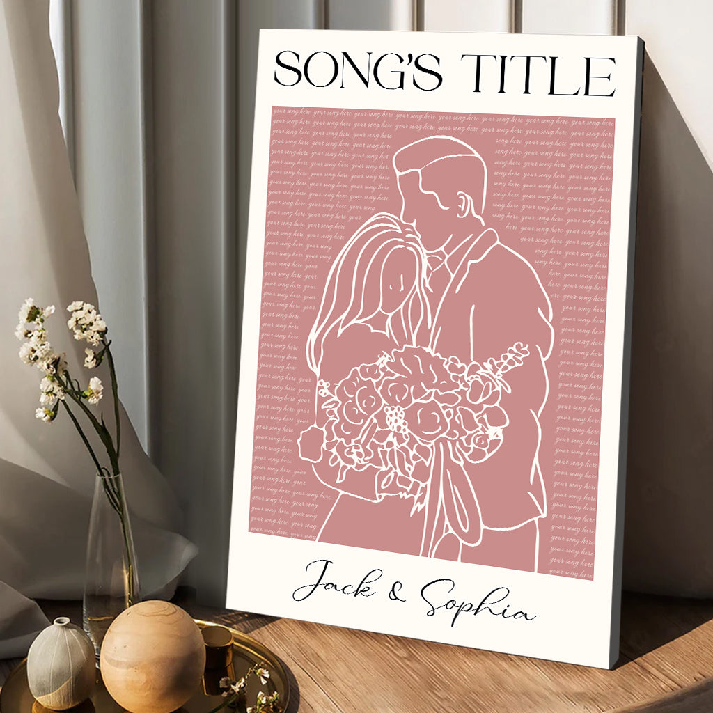 Wedding Song Lyrics Print - Personalized Husband And Wife Canvas And Poster