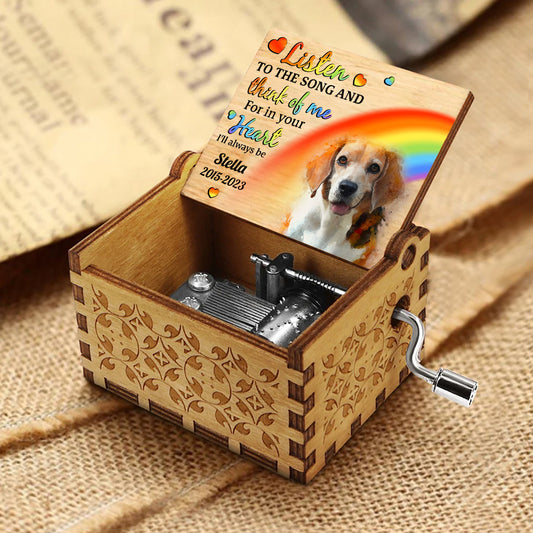Écoutez la chanson - Boîte à musique à manivelle personnalisée pour chien
