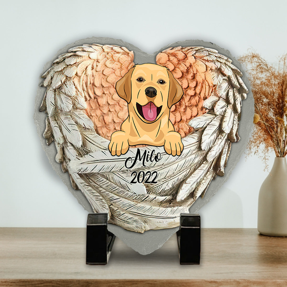 Paw Prints On My Heart - Personalized Dog Heart Shaped Stone