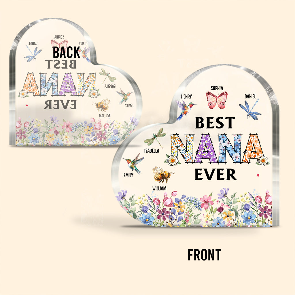 Best Mom Nana Ever - Personalized Grandma Custom Shaped Acrylic Plaque