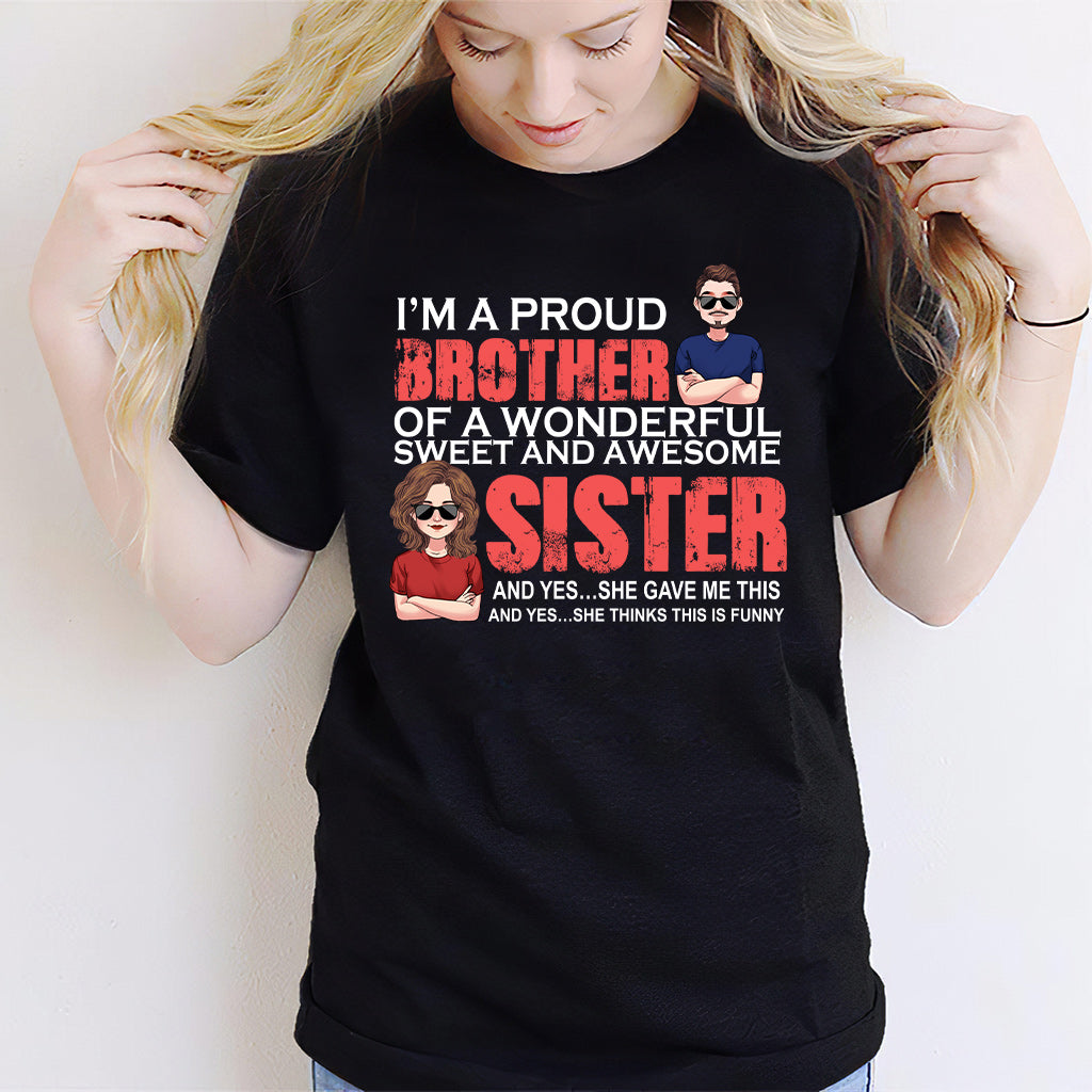 Je suis un frère fier - T-shirt et sweat à capuche personnalisés pour frères et sœurs