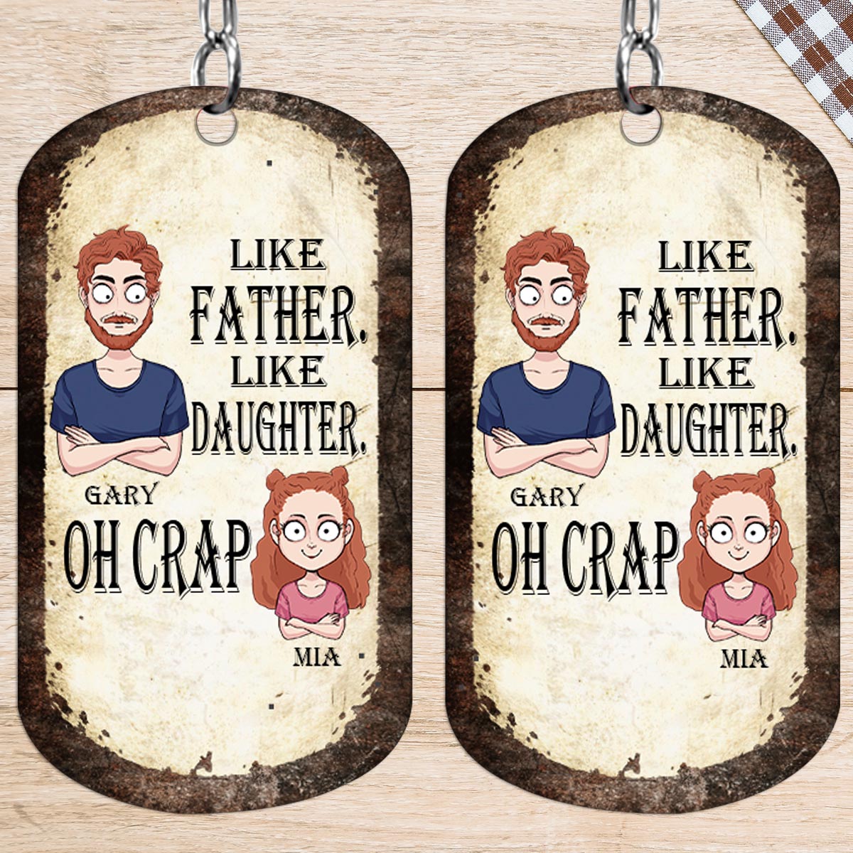 Like Father Like Daughter Like Son - Gift for dad, mom, son, daughter - Personalized Stainless Steel Keychain