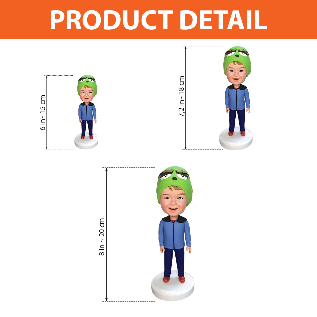 Figurine à tête branlante personnalisée pour enfant - Mignonne - Enfant