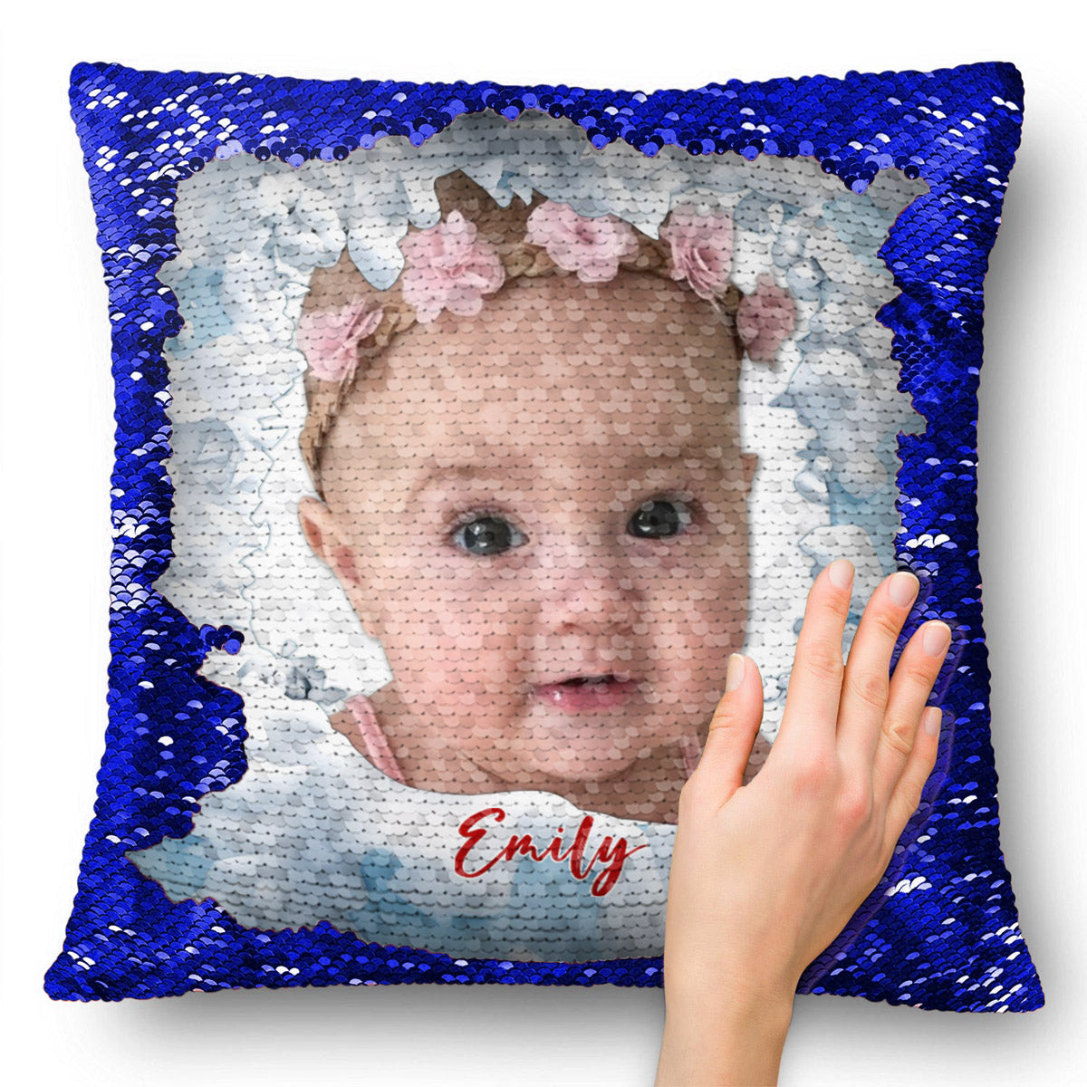 Mes enfants - Housse de coussin à sequins personnalisée pour enfant 