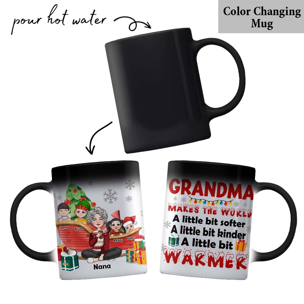 Oma macht die Welt wärmer – personalisierte Oma-Tasse