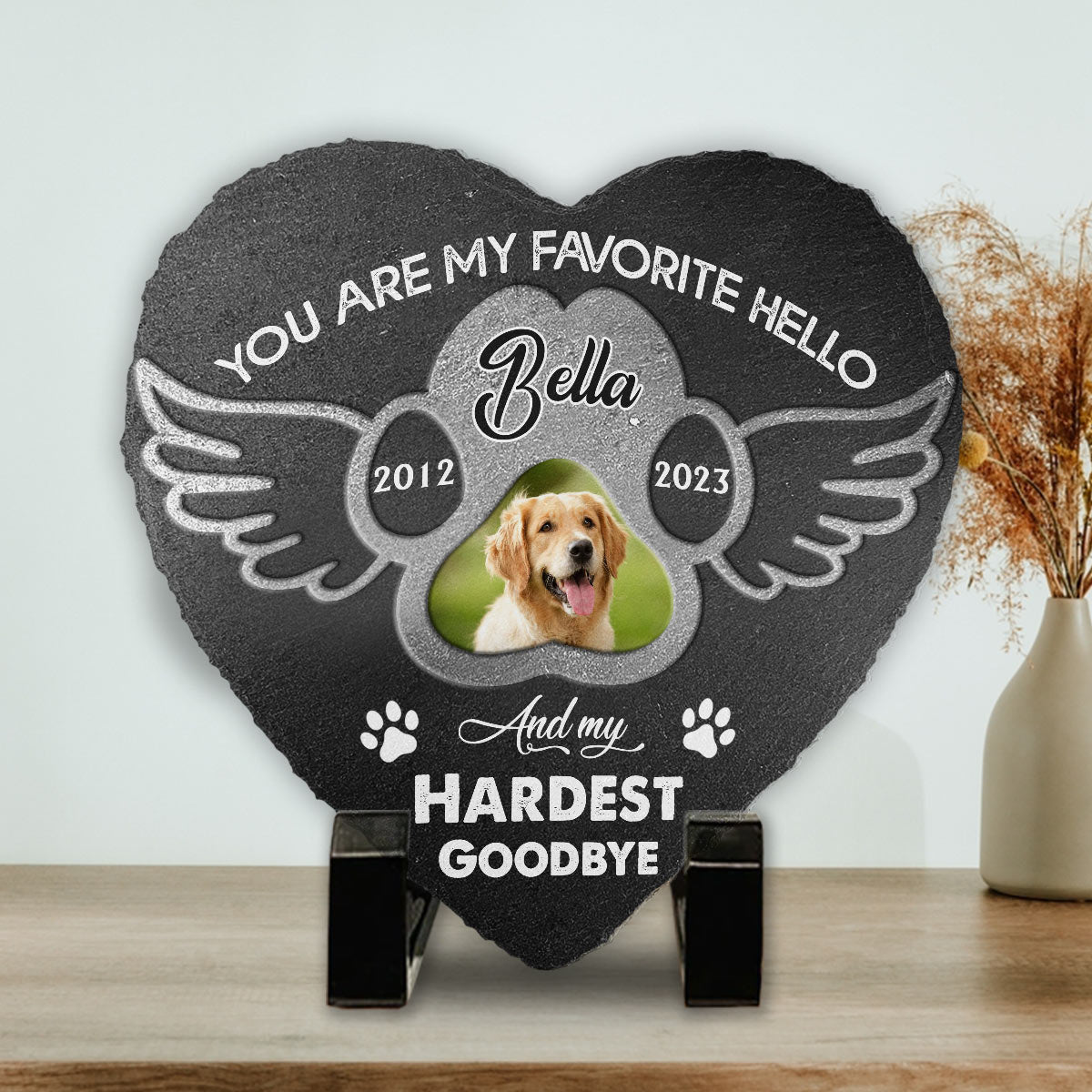 Beste Freunde werden nie vergessen – personalisierter herzförmiger Stein für Hunde