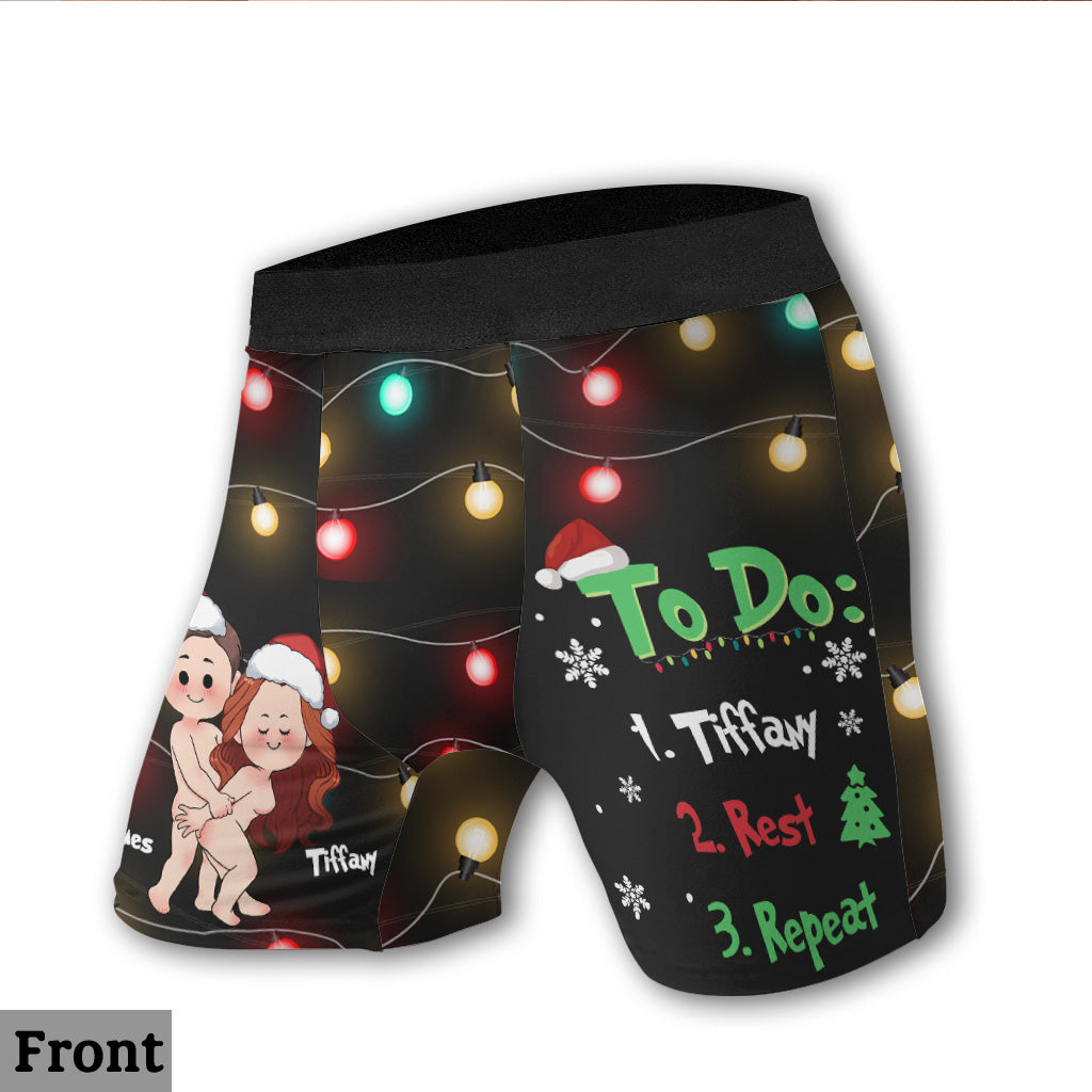To Do List - Personalized Couple Men Boxer Briefs