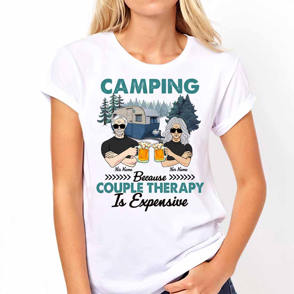 Camping Because Couple Therapy Is Expensive - Personalized T-shirt and Hoodie