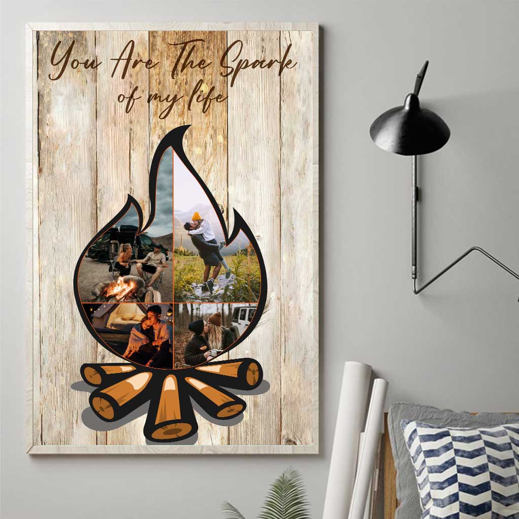 Du bist der Funke meines Lebens – Personalisiertes Campingposter für Paare