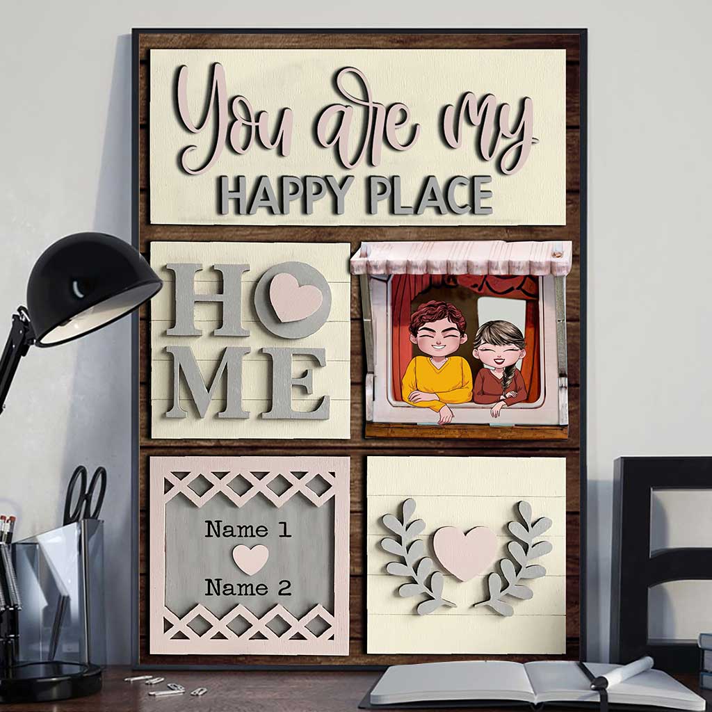 Love Lives Here - Personalized Couple Poster