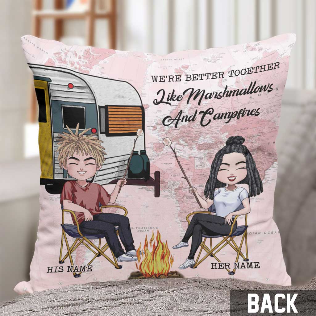 Gemeinsam sind wir stärker – Personalisiertes Camping-Kissen für Paare