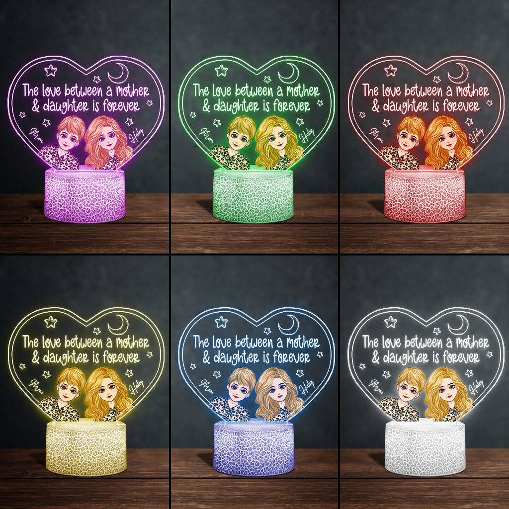 Love Between A Mother and Her Children - Personalized Mother's Day Mother Shaped Plaque Light Base