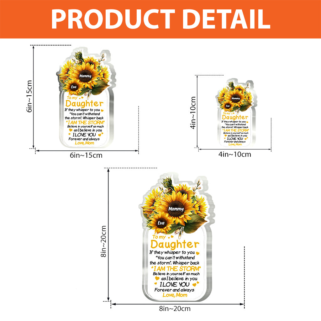 To My Daughter - Personalized Mother's Day Mother Custom Shaped Acrylic Plaque