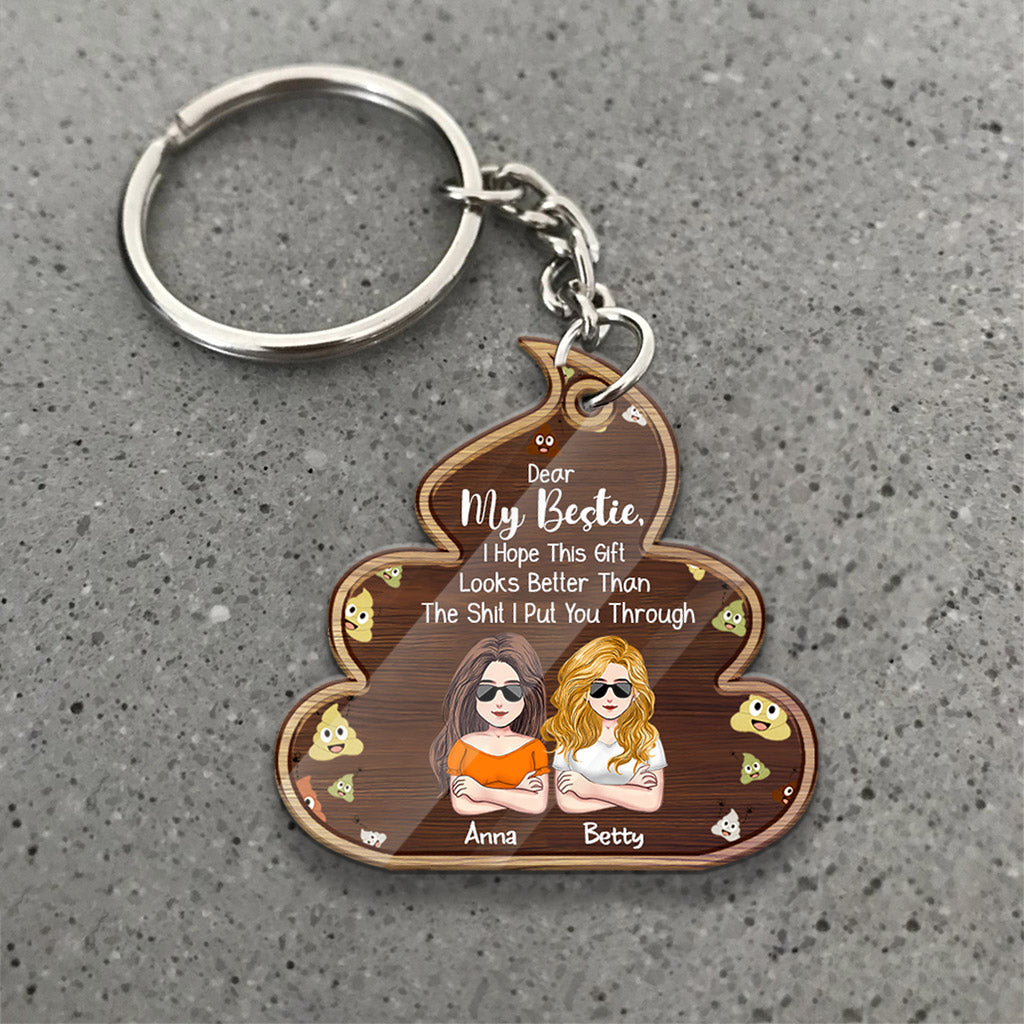 Dear My Besties - Personalized Bestie Keychain (Printed On Both Sides)