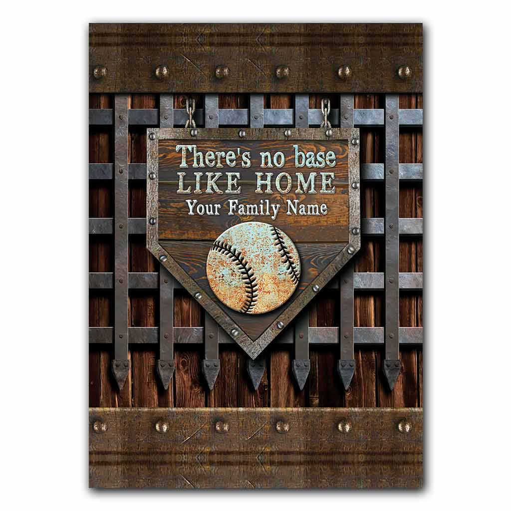 Zuhause ist es am schönsten – Personalisiertes rechteckiges Metallschild für Baseball