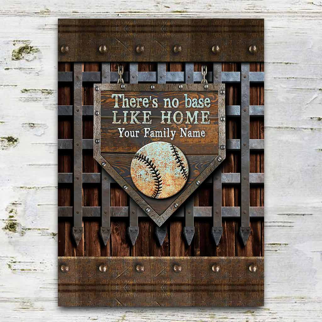 Zuhause ist es am schönsten – Personalisiertes rechteckiges Metallschild für Baseball