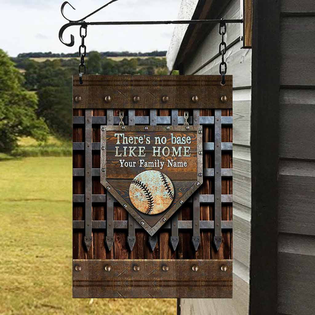 Zuhause ist es am schönsten – Personalisiertes rechteckiges Metallschild für Baseball