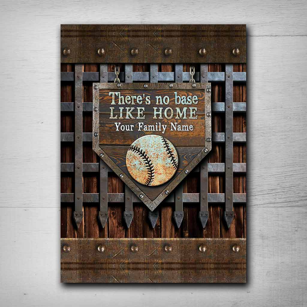 Zuhause ist es am schönsten – Personalisiertes rechteckiges Metallschild für Baseball