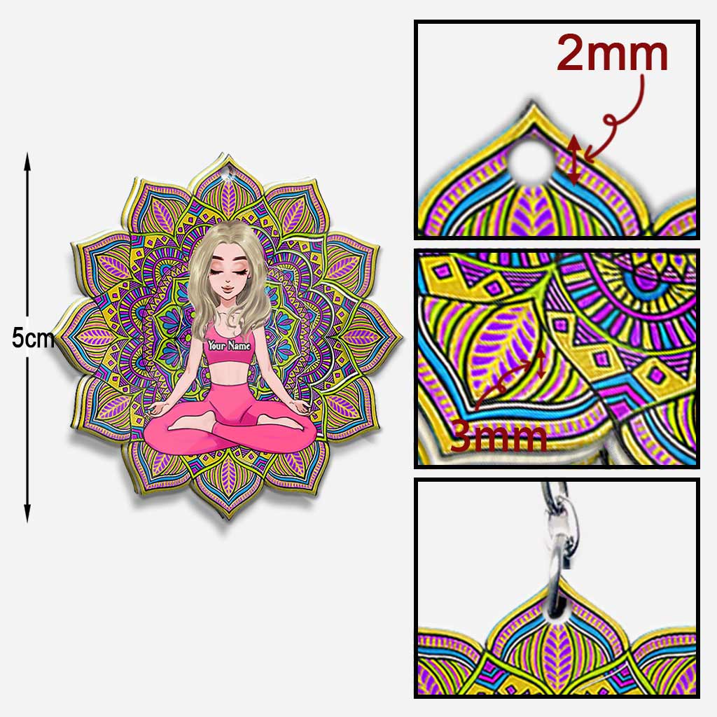 Yoga - Personalisierter Schlüsselanhänger (beidseitig bedruckt)