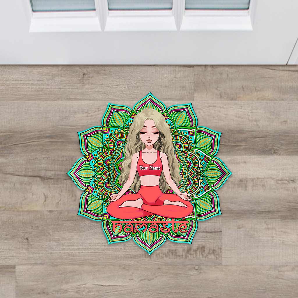 Namaste - Paillasson personnalisé en forme de yoga