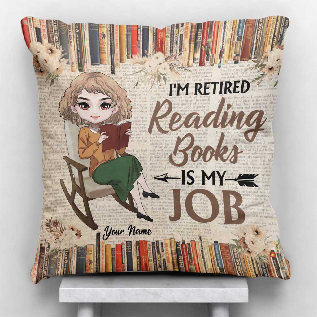 Ich bin Rentner und lese Bücher – mein Job - Personalisiertes Dekokissen