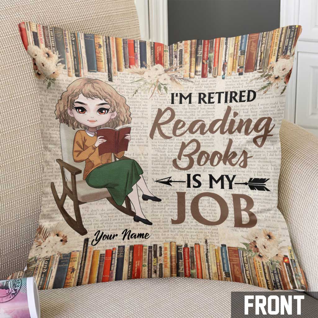 Ich bin Rentner und lese Bücher – mein Job - Personalisiertes Dekokissen