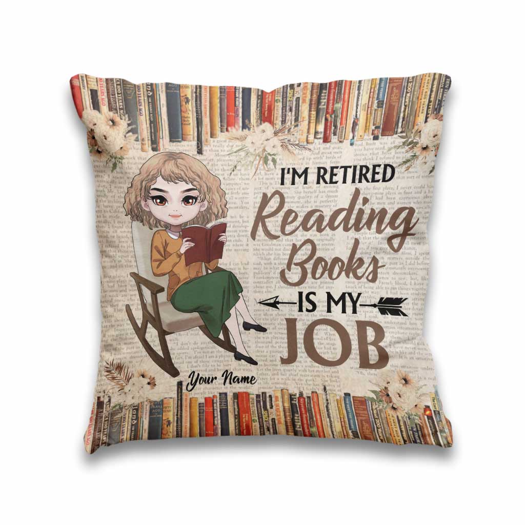 Ich bin Rentner und lese Bücher – mein Job - Personalisiertes Dekokissen