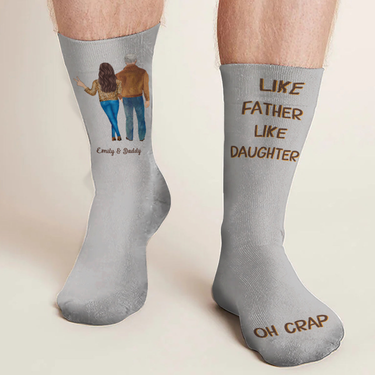Like Father Like Daughter - Personalized Father Socks