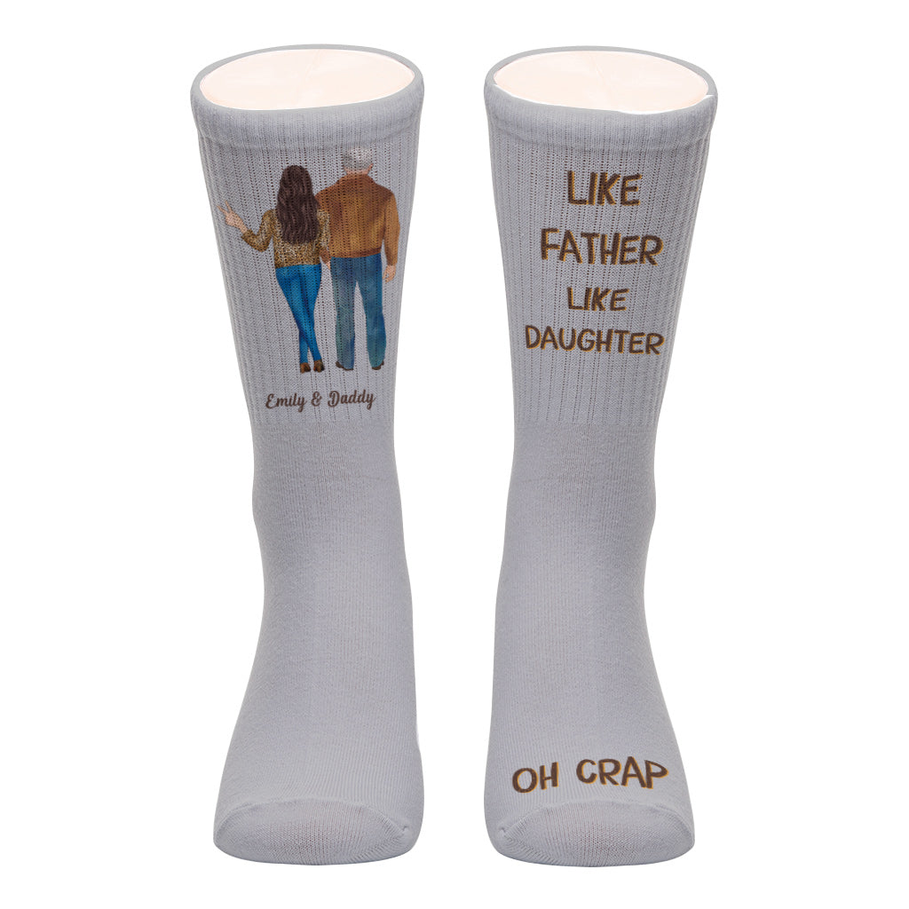 Like Father Like Daughter - Personalized Father Socks