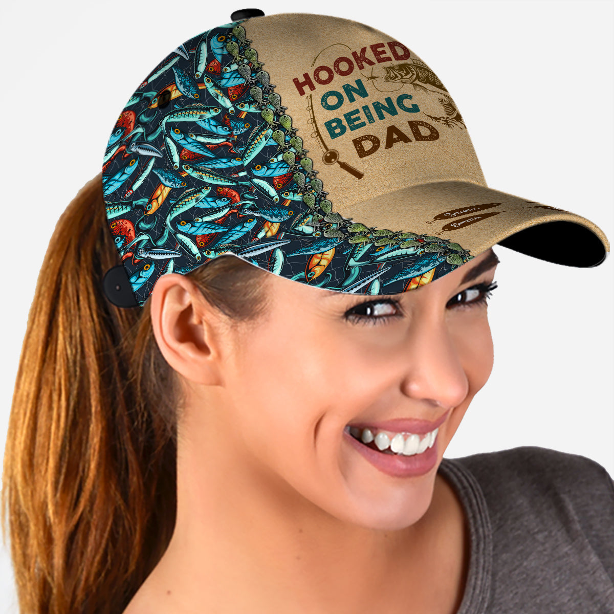 Hooked On Being Daddy - Personalized Fishing Classic Cap
