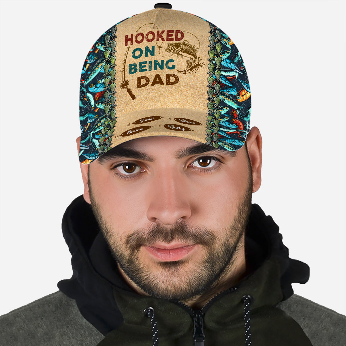 Hooked On Being Daddy - Personalized Fishing Classic Cap