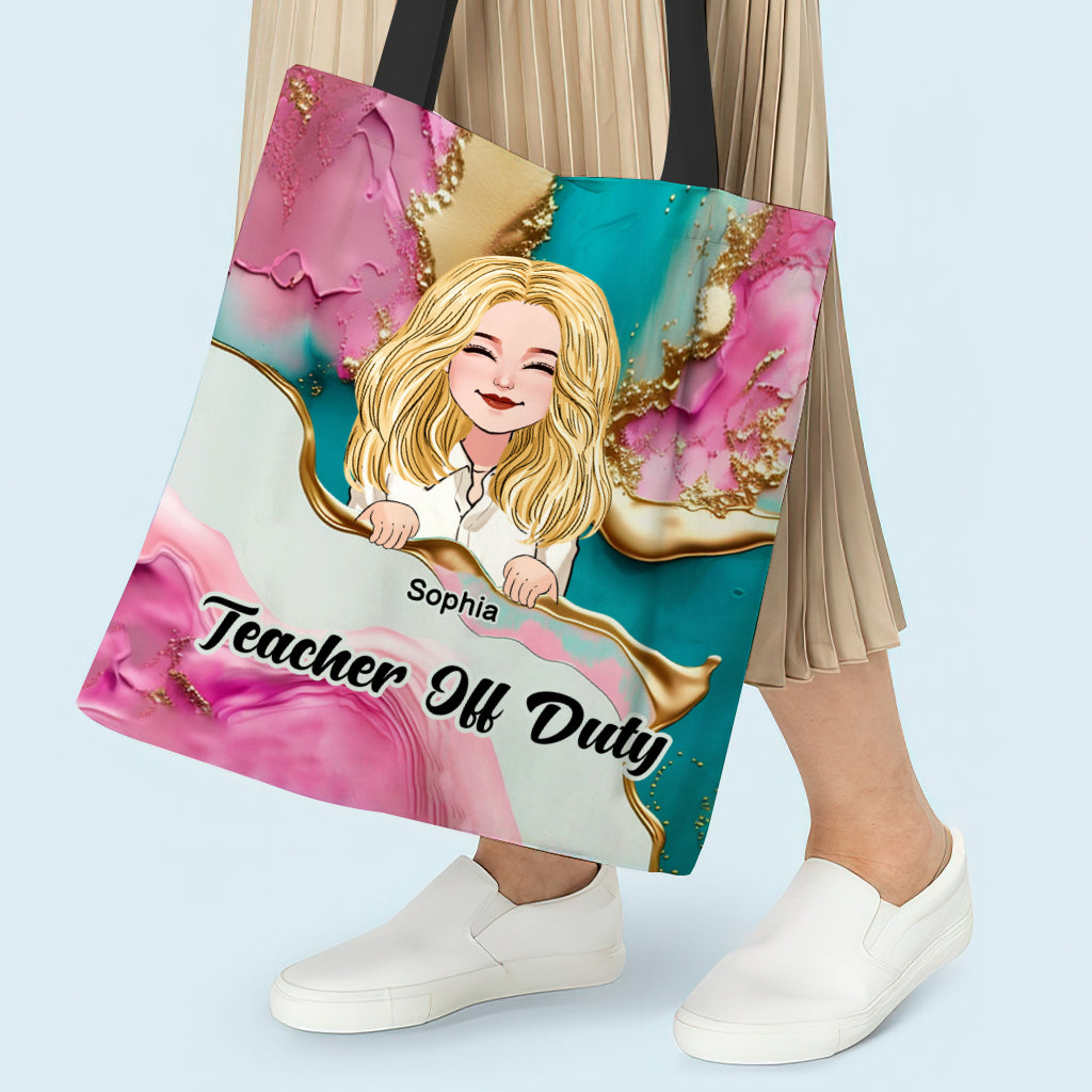 Lehrertasche in Pink-Leoparden-Türkis-Blau - Personalisierte Lehrertasche