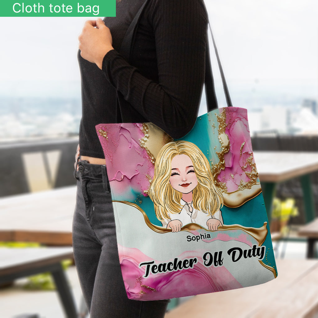 Lehrertasche in Pink-Leoparden-Türkis-Blau - Personalisierte Lehrertasche