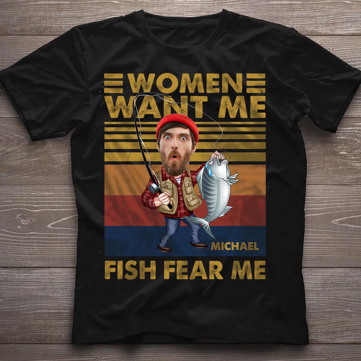 Frauen wollen mich, Fische fürchten mich – Personalisiertes Angel-T-Shirt und Hoodie