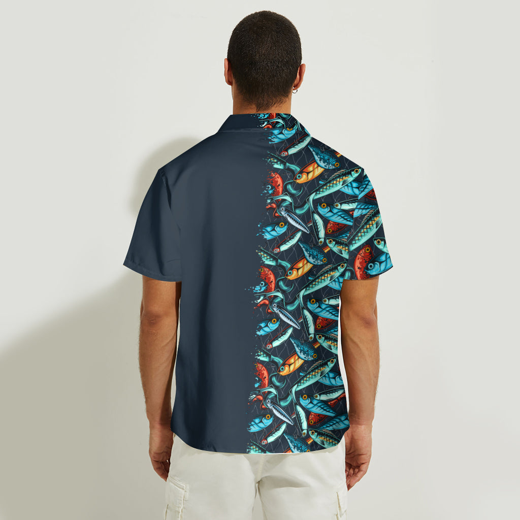 Hooked On Being Daddy - Fishing gift for dad, grandpa, him, husband - Personalized Hawaiian Shirt