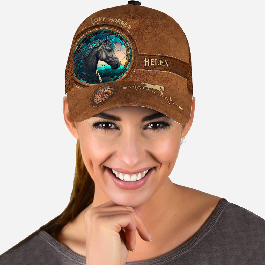 Casquette classique personnalisée à motif cheval Country Girls en vitrail