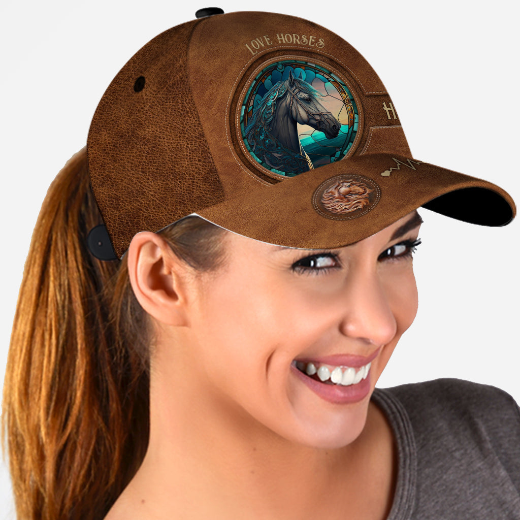 Casquette classique personnalisée à motif cheval Country Girls en vitrail