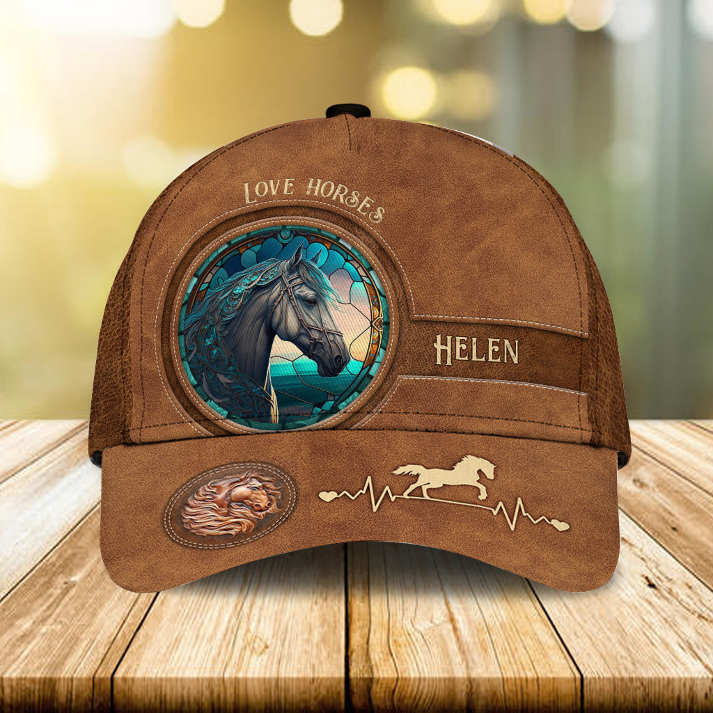 Casquette classique personnalisée à motif cheval Country Girls en vitrail