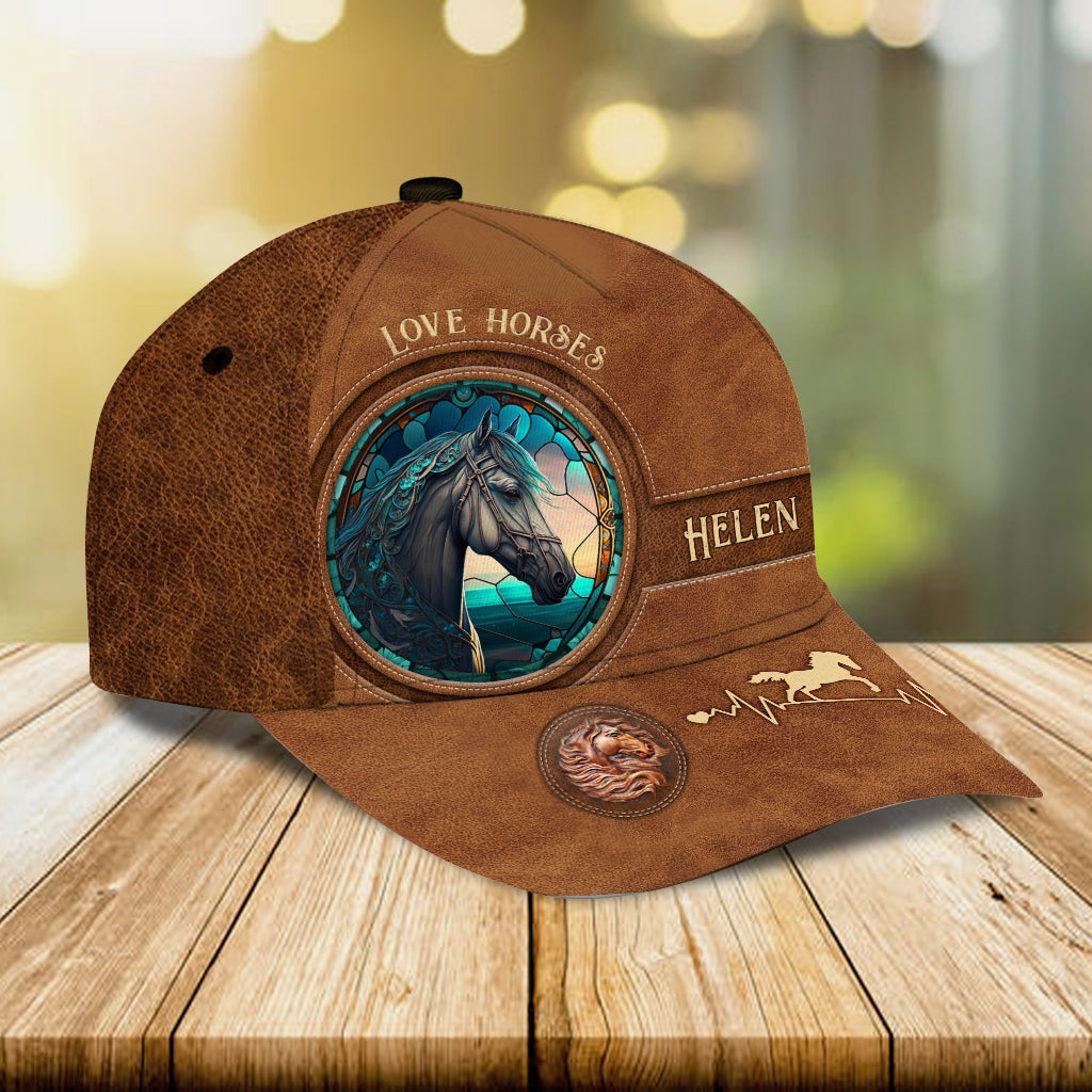 Casquette classique personnalisée à motif cheval Country Girls en vitrail